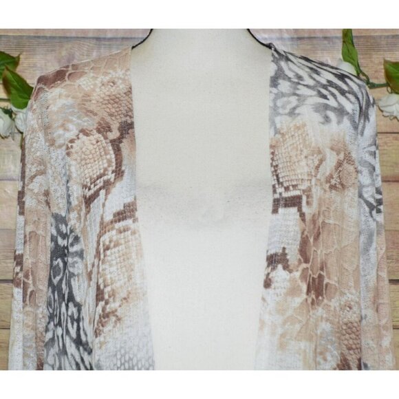 Alfred Dunner Ladies Sheer Lightweight Open Cardigan Size M Mixed Animal Prints - Picture 2 of 12